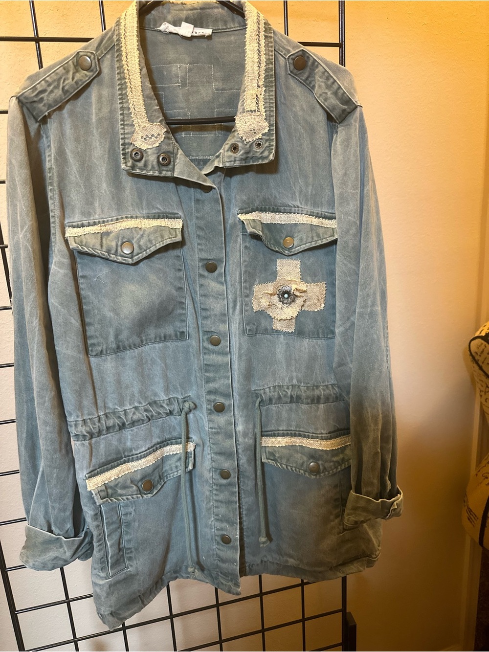 Women’s XL Upcycled Green/Gray Cotton Jacket